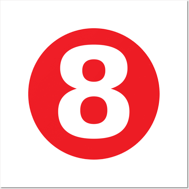 Number 8 Big Red Dot Letters & Numbers Wall Art by skycloudpics